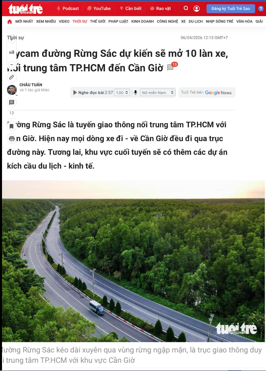 Mở rộng đường Rừng Sác- phát triển hay đánh đổi?